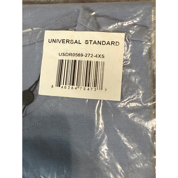 NWT Universal Standard Size 4XS (00-0) Crew Neck Shirt‎ Dress Dusty Blue Cotton - Picture 4 of 8